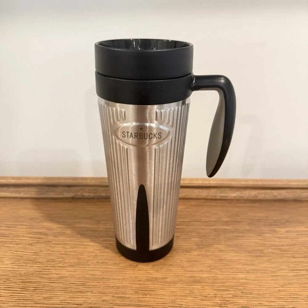 Starbucks Barista Stainless Steel Tumbler 16oz Twist Lid Vintage 2002 Coffee Mug